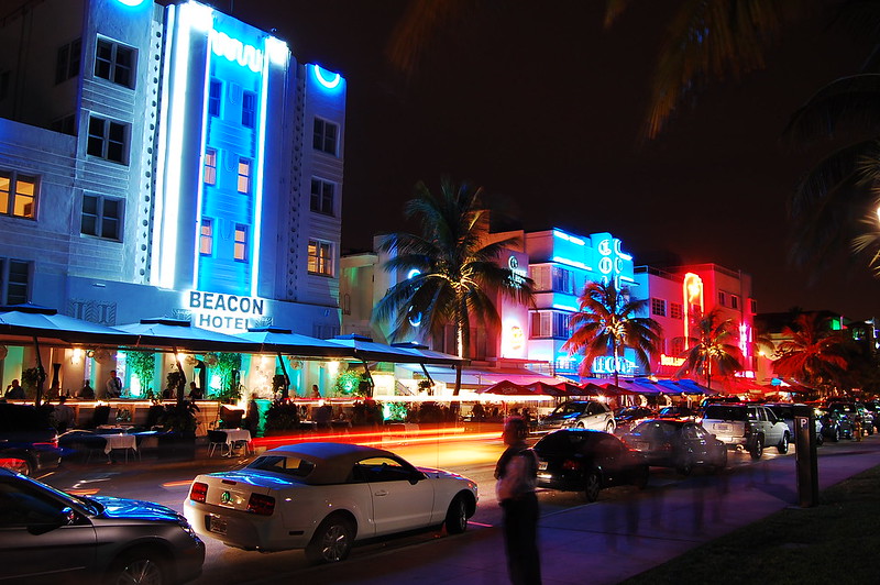 Art Deco District at Night