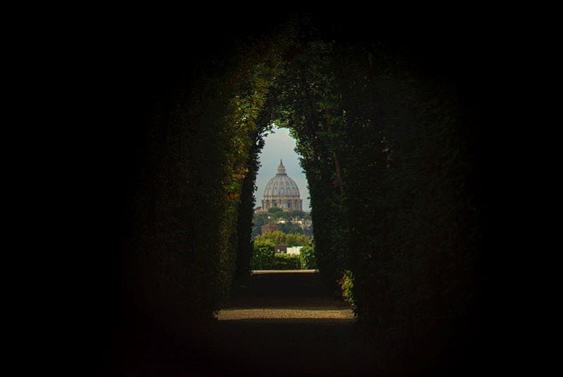 a view from Malta Keyhole Aventine Hill Rome
